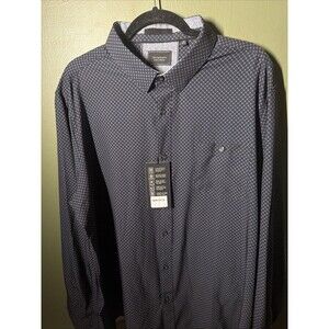 7Diamonds Unified 4-Way Stretch Button-Up Shirt Blue Geometric XXL NWT $99